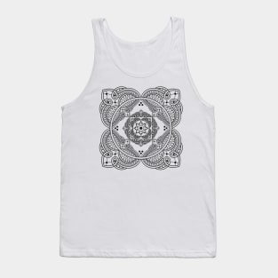 Elegant Lace Henna Tattoo Style Mandala Pattern Tank Top